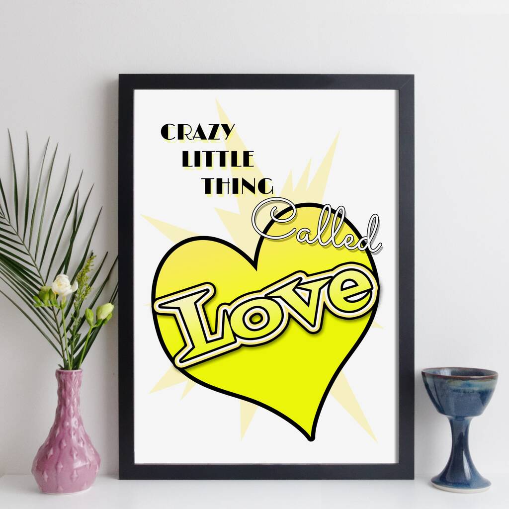 Personalised Song Print Crazy Little Thing Called Love By elevencorners