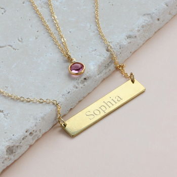 Personalised Layered Name Bar Necklace, 4 of 12
