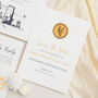 Wedding Invitation Venue Illustration Wax Seals, thumbnail 3 of 8
