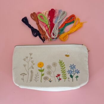 Stitch Your Flowers Zip Pouch Diy Kit, 7 of 7