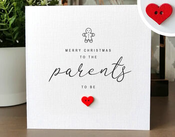 Parents To Be Personalised Handmade Christmas Card, 3 of 4