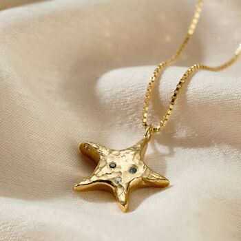 Confetti Birthstone Chunky Star Necklace, 3 of 9