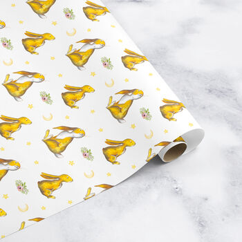 Moon Hare Wrapping Paper Roll Or Folded, 3 of 5