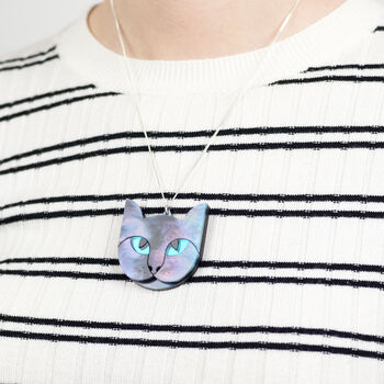 Cat Necklace With Sterling Silver Chain, 2 of 12
