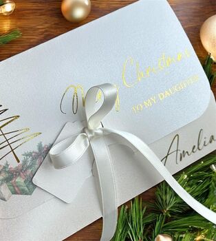 Personalised Christmas Gift Envelope/Wallet, With A Foil Lettering Finish, 3 of 4