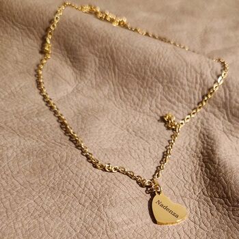 Personalised Name Gold And Silver Heart Charm Necklace, 2 of 8