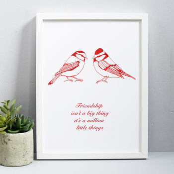 Personalised Friendship Bird Print, 3 of 6