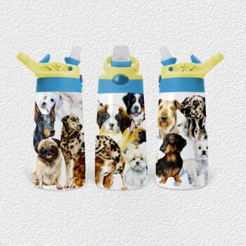 Personalised Dog Print Flip Top Kids Water Bottle, 10 of 10