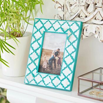 Fair Trade Kajol 6x4 Inch Mother Of Pearl Photo Frame, 2 of 8