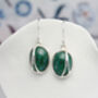 Green Chrysocolla Sterling Silver Drop Earrings, thumbnail 5 of 9