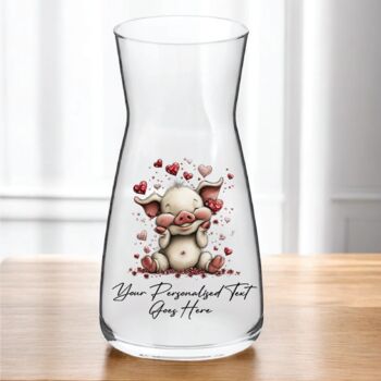 Personalised Whimsical Valentine Anniversary Love Animals Vase, 3 of 8