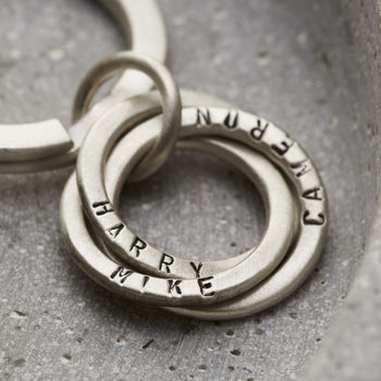 Personalised Silver Russian Ring Keyring, 3 of 8