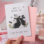 1st Mother's Day Card For Mum With Funny Panda Design, thumbnail 1 of 3