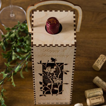 Climbing Roses Personalised Wood Wine Gift Box, 4 of 4