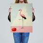 Playful Flamingo Fun Pink Bird Wall Art Print, thumbnail 2 of 6