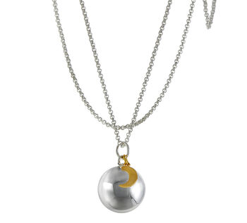 Pregnancy Baby Chime Necklace With Moon Charm, 2 of 6