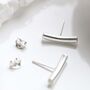Sterling Silver Bar Stud Earrings, thumbnail 1 of 11