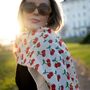 Cherry Print Scarf In Personalised Gift Box, thumbnail 2 of 7