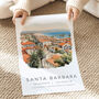 Travel Destination Landmark Art Posters For Santa Barbara California, thumbnail 3 of 7