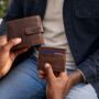 Vintage Leather Wallet And Card Holder Gift Set Father's Day Gift For Him, thumbnail 1 of 7