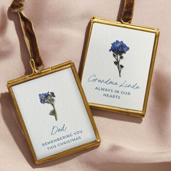 Personalised In Memory Forget Me Not Christmas Decoration, 3 of 3