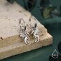 Sterling Silver Flying Dragon Huggie Hoop Earrings, thumbnail 1 of 11