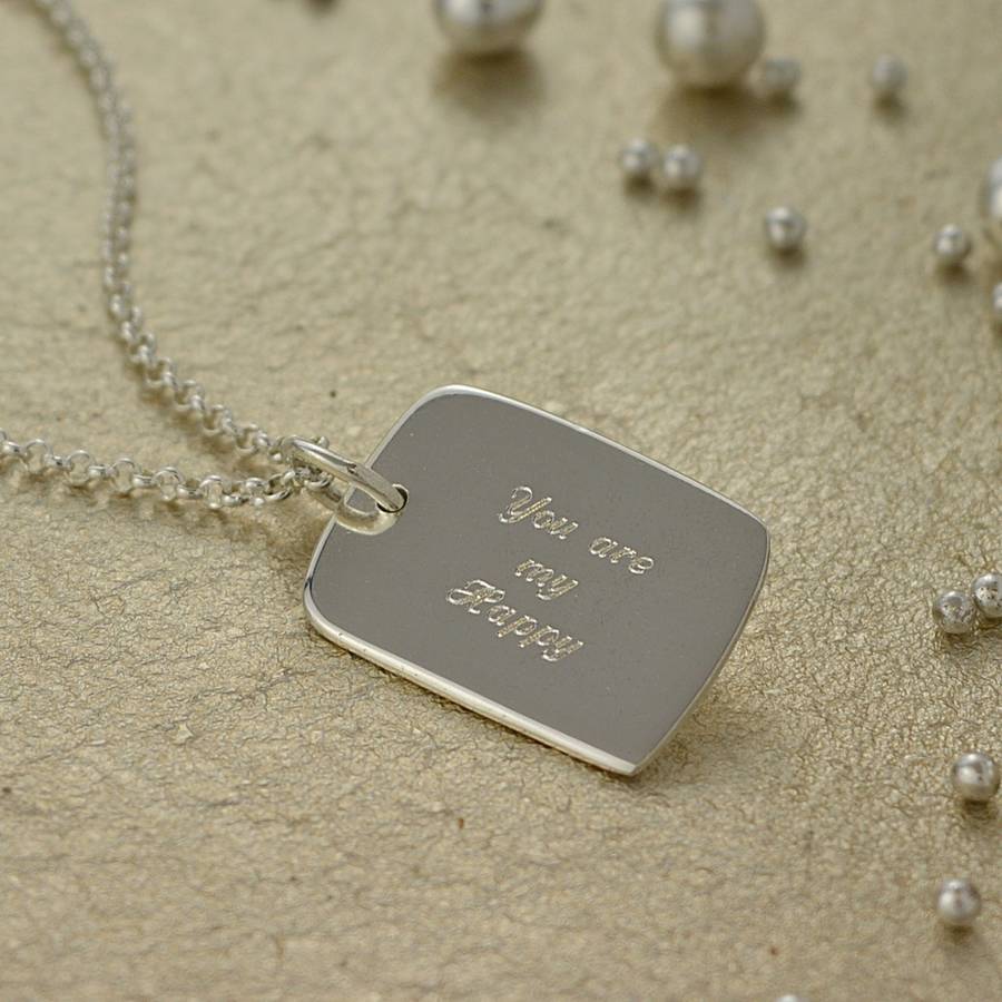 Sterling Silver Tag Necklace By Lily Charmed | notonthehighstreet.com