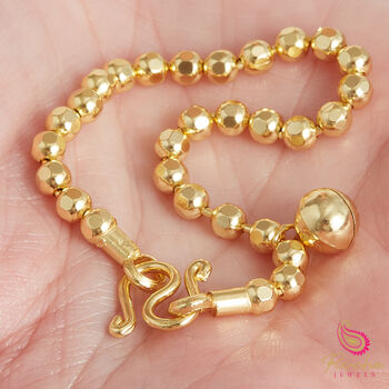 Gold Faceted Ball Musical Charm Bracelet 18 K Gold And Silver, 5 of 12