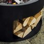 Round Steel Fire Pit With Log Store, thumbnail 2 of 5