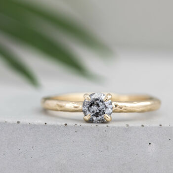 'Giselle' Salt And Pepper Diamond Engagement Ring, 2 of 11