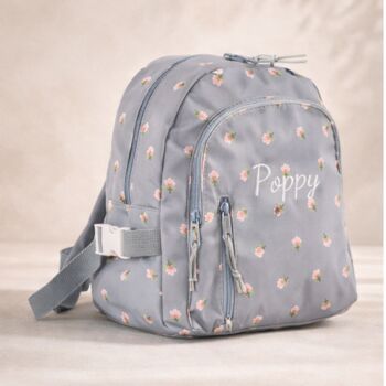 Personalised Custom Embroidered Ditsy Girls Rounded Backpack, 5 of 5