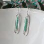Long Turquoise Oval Earrings, thumbnail 2 of 5