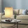 Grey Square Bedside Table Lamp With Linen Fabric Shade, thumbnail 1 of 8