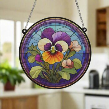 Pansy Stained Glass Effect Suncatcher, 2 of 6