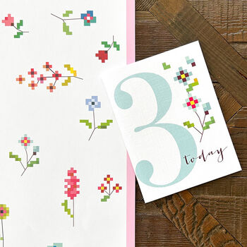 Cross Stitch Wrapping Paper Two Sheets, 5 of 5