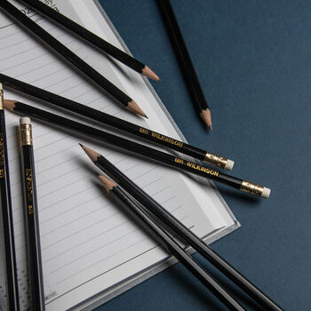 12 Personalised Black Graphite Pencils, 2 of 2