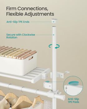 Adjustable Clothes Rail With Three Tier Storage, 4 of 6