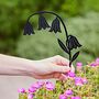 Recycled Metal Bluebell Silhouette Garden Stake, thumbnail 2 of 4