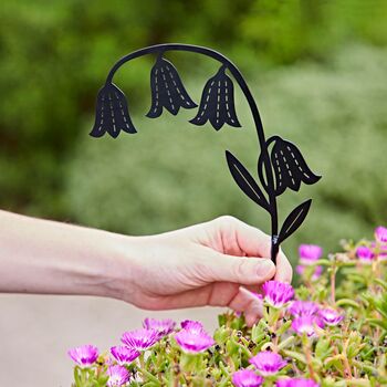 Recycled Metal Bluebell Silhouette Garden Stake, 2 of 4