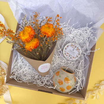 Orange Dried Flower And Candle Gift Box, 3 of 4