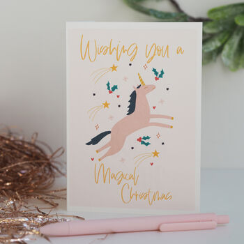 Magical Unicorn Christmas Card For Kids, 2 of 6