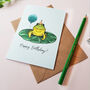'Happy Birthday' Frog Greetings Card, thumbnail 2 of 2