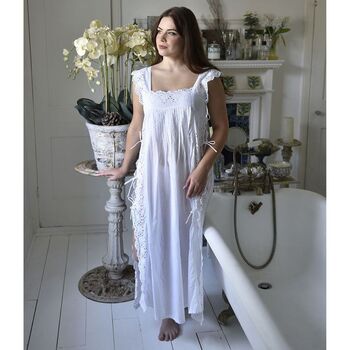 Ladies Sleeveless Nightdress With Side Ties 'Betty', 3 of 7