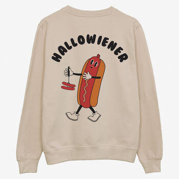 Hallowiener Men's Halloween Slogan Sweatshirt, 2 of 2