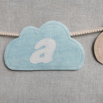 Cloud Shaped Garland In Pastel Pink, Blue And Beige, 6 of 12