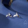 Sterling Silver Whale Tail Stud Earrings, thumbnail 1 of 11