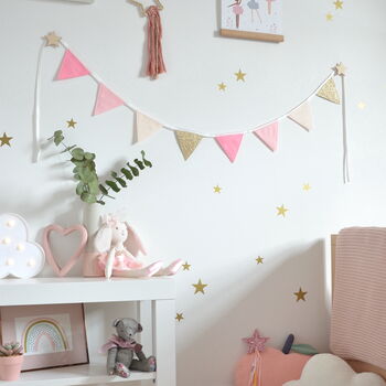 Pink And Gold Glitter Bunting, 2 of 6