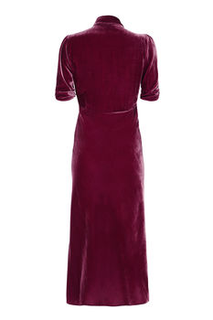 Silk Velvet 1940s Style Midi Dress, 3 of 3