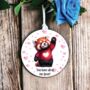 Personalised Red Panda Reaching Love Decoration, thumbnail 1 of 2