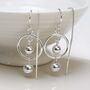 Sterling Silver Ring And Twin Ball Threader Earrings, thumbnail 2 of 8